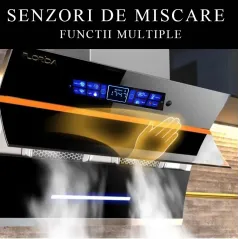 Hota inteligenta Florida, comenzi vocale, senzor miscare, touch screen, autocuratare, 2 motoare, 3 trepte, 1500 m3/h, 180W, 60cm