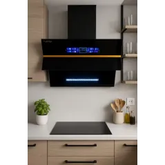 Hota inteligenta Florida, comenzi vocale, senzor miscare, touch screen, autocuratare, 2 motoare, 3 trepte, 1200 m3/h, 180W, 90cm