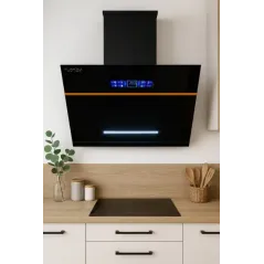 Hota inteligenta Florida, comenzi vocale, senzor miscare, touch screen, autocuratare, 2 motoare, 3 trepte, 1200 m3/h, 180W, 90cm